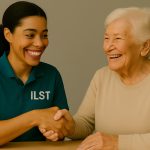 two woman shaking hand in a happy mood